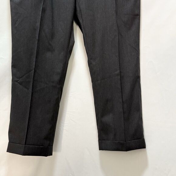 Jos A Bank Black 100% Wool Dress Pants Pleated Front Cuffed Hems Mens 41x29 Reg - Picture 8 of 16